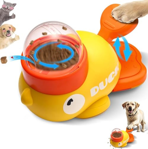 Jiahuade Anka form interaktiv foderdispenser, 2 i 1 Slow Feeder hund intelligensleksak, hundleksak intelligens, långsam feeder hund i anka form, för husdjur godis matdonation