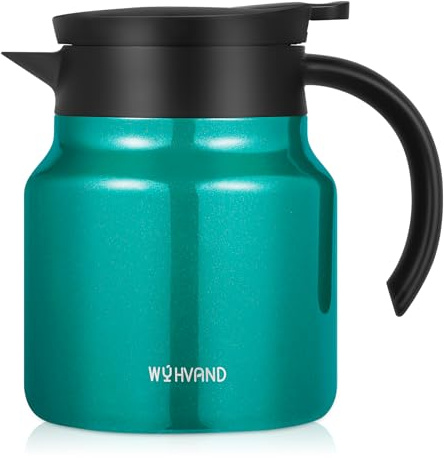 WYHVAND Thermoskanne 800 ml aus Edelstahl, Kaffeekanne, Agave-Teal | Hält lange warm oder kalt, staub- und auslaufsicherer Deckel, Druckknopf für Einhandbedienung, Geschenk für Kaffeeliebhaber