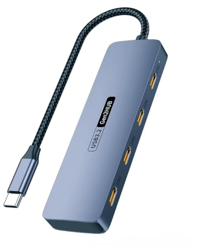 Asyduey 4 Ports USB C HUB 10Gbps High Speed USB C Splitter for Laptops PC Accessories Tablet Phone Hard Drive USB Type-C 3.2 HUB