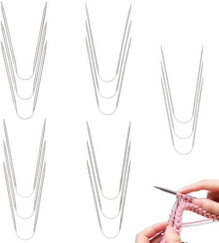 YAZWUR 15 Stück Stricknadeln Set für Socken, Crasy Trio Rundstricknadeln, Sockenstricknadeln, Strumpfstricknadeln, Sockennadeln, Knitting Needles (2,5 mm)