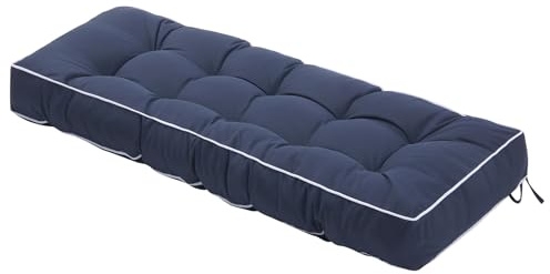 Maphissus Outdoor Bench Cushion with Ties, Weather Resistant Thick Tufted Garden Seat Pad, 104x45x11cm