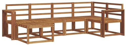 vidaXL Outdoor-Sofagarnitur 6 pcs Natur, Outdoor-Sofa-Set, Moderne Terrassenlounge, langlebige Gartenmöbel, modular, Terrassensitzmöbel