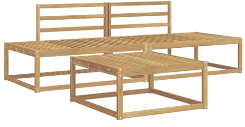 vidaXL Outdoor-Sofagarnitur Weiß 79 x 79 x 37 cm Massivholz Akazie, Moderner Garten-Sofa, stylische Terrassen-Lounge, Flexibles Möbel fürs Schwimmbad, Akazienholz-Sitzgruppe