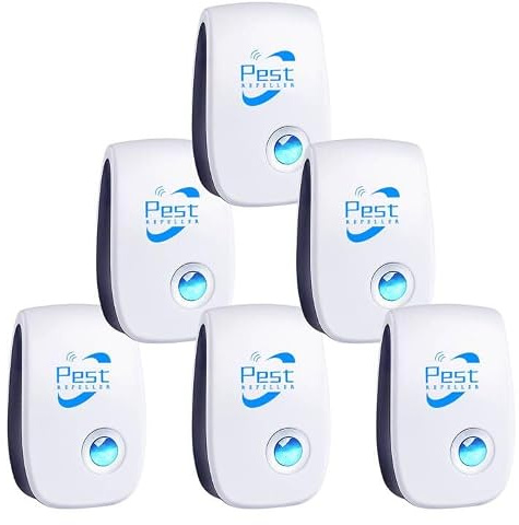 Répulsif Ultrason Anti-Rongeurs Insectes, 6 pcs Ultrason Anti Moustique Ultrason Souris et Rats, Intérieur Répulsif Électronique Insectes pour Souris, Rats Fourmis Araignées Moustiques