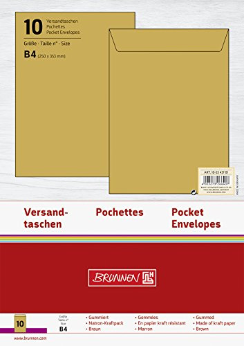 Brunnen 105343701 Versandtasche, B4, 10 Stück, 250 x 353 mm