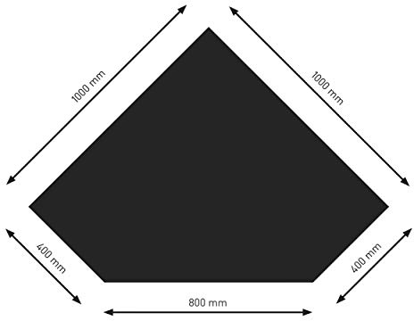 raik PU055-1B5-sw Raik Bodenplatte B5 Diamant schwarz pulverbeschichtet 1000 x 1000 mm