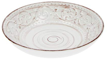 Brandani 55961 piatto fondo bianco Serendipity stoneware diametro cm 20