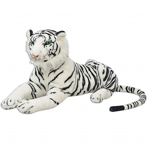 vidaXL Plüschtiger Tiger Weiß XXL Stofftier Plüschtier Plüsch Kuscheltier Kind