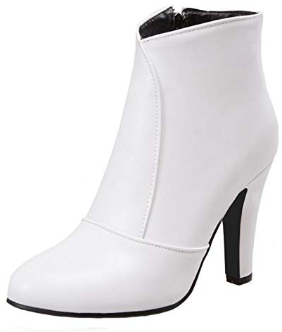 CHICMARK Stivali da donna con tacco corto, bianco, 38 EU