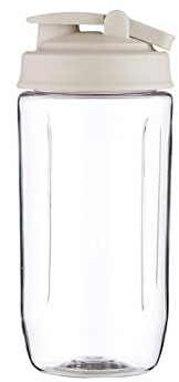BEPER RCOBP630 Set Bicchiere con Tappo per frullatore USB, 400 milliliters, Vetro, Trasparente