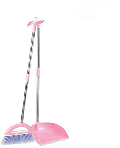 qiuqiu Escoba, Recogedor, Juego De Mango Largo Escoba del Vestíbulo, Escoba De Mango Largo, Rosa
