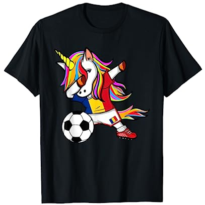 Dabbing Einhorn Rumänien Fußball Fans Trikot Rumänien Fußball T-Shirt