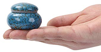Youdear Memorials Petite urne pour cendres humaines - 5 cm - Souvenir fait à la main en céramique - Mini urne, peut contenir environ 20 cm3 de cendres (bleu)