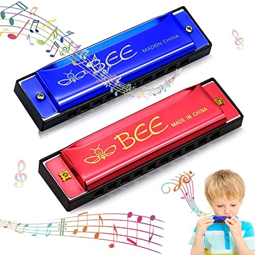 LGZIN 2 Stück Mundharmonika, Harmonika, Mundharmonika für Kinder, Mundharmonika C-Dur, 10-Loch diatonische Harmonika, Major Blues Harmonika, Standard Mundharmonikas, für Student, Anfänger und Profis