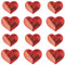 Weenkeey 12 Stück Herz Pailletten Patches - Liebe Aufbügeln Applikationen Bling Gestickte Aufnäher für Kleid Jeans Jacken Hüte Taschen Schuhe - 2 Größen Rot