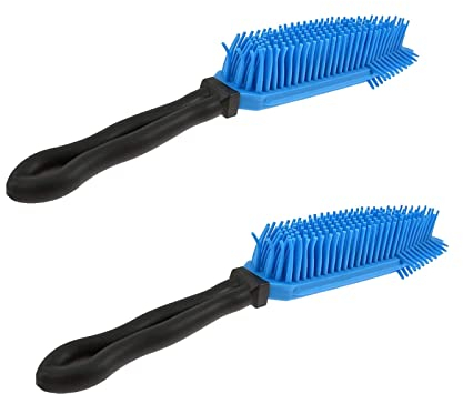 PNJB Rubber Pet Hair Hand Brush, Furniture Floor Sweeper, Portable Dogs Cats Hair & Lint Remover, Massage Brush for Furniture (2 Pcs)