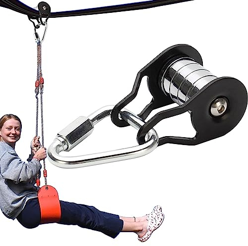 Seilrolle für Slider Slackline,Stahlseilrolle für Slider | Starke tragende, robuste Riemenscheibe mit 5 Rollen, multifunktionales Trainingszubehör für Zuhause, Park, Rasen