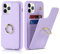 Cavor Phone Case compatible with iPhone 11 Pro Case With Card Holder,Flip Folio Leather Wallet Case,Magnetic Ring Kickstand Shockproof Cover Case compatible with iPhone 11 Pro - Purple