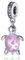 Doyafer 925 Sterling Silber Tier Anhänger Charm Anhänger Charms Set Rosa Glasperlen Schildkröte für Frauen-Armband-Halskette Geschenk