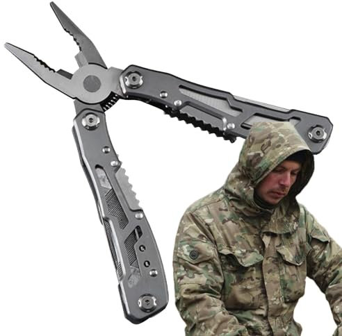 14-in-1-, arretierbares - Edelstahl-Multizange 14-in-1-Multitools | Flaschenöffner, Schraubendreher, Ausrüstung und Ausrüstung für Outdoor-Survival, Wandern, Jagen