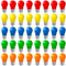 Belaufe 40 Stück E27 LED Bunte Glühbirnen 3W, E27 Farbige lampen, Dekorative LED Lampe außen für Party,Lichterkette,Weihnachten, 220V AC, Rot Grün Blau Gelb Orange, Kunststoff