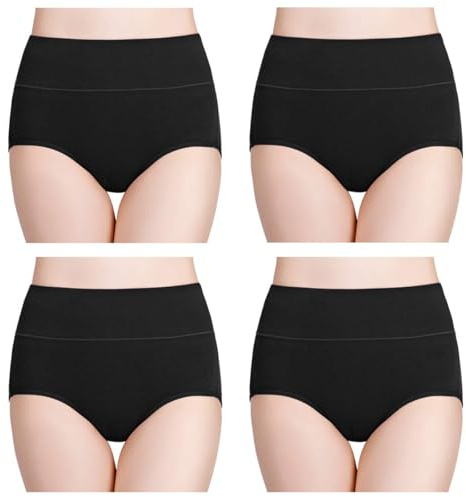 wirarpa Ladies Knickers Cotton Full Briefs High Waisted Underwear Panties for Women Multipack