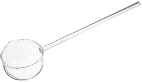 Ciieeo Punschkelle aus Glas mit Ausgießer - Hitzebeständiger Soßenlöffel mit Langem Griff | Transparente Schöpfkelle für Bowle Desserts und Dressings 25cm