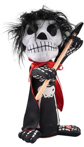 Halloween-Skelett – Gruseliges Skelett mit Geräuschen – Figur mit Soundeffekten und leuchtenden Augen für Büro, Party, Innenbereich, Haus, Festival