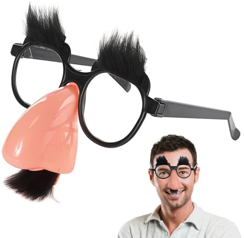 Vyqrx Lustige Brille mit Großer Nase - Lustige Brillen für Faschingsmasken & Verkleidung Erwachsene, Ideal für Karneval, Halloween & Aprilscherz