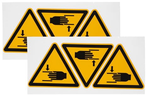 Beaupretty Sicherheitsaufkleber Hände Fernhalten 6 Stück Selbstklebend Warnschild Quetschgefahr für Industrieanlagen Innen