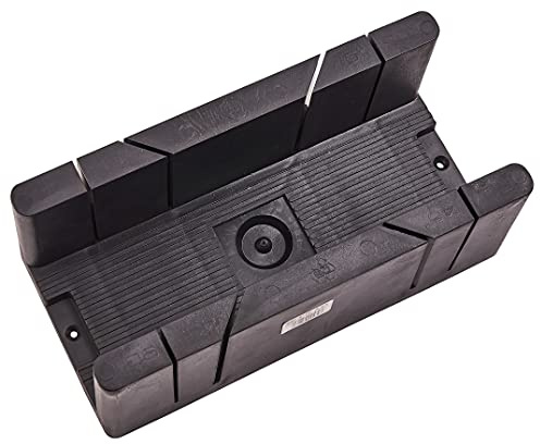 Amtech Maxi Mitre Block, 45°/90° Guides for Skirting, Architrave and Picture Frame Cuts, Durable Recycled Plastic, 100 × 100 mm with Bench-Fix Holes