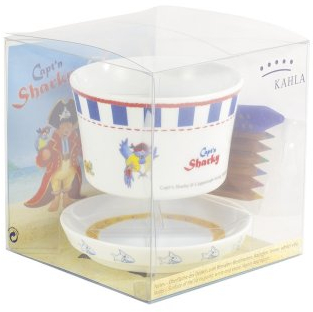 Kahla 32D266A11390VP Capt'N Sharky - Recipiente de Porcelana (Juego de Recipiente, Plato, Ceras y lápices de Colores)