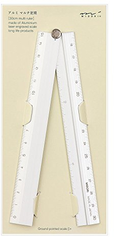 Midori Alumi Malti Ruler - 30cm Silver