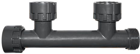 Jardibric - Clarinette Collecteur PVC à 2 Départs - Entrée M 23x64 avec 3 Écrous Tournants Prisonniers et Joints Toriques F 26x34 - PN10 (Pression Maximale 12 Bars)