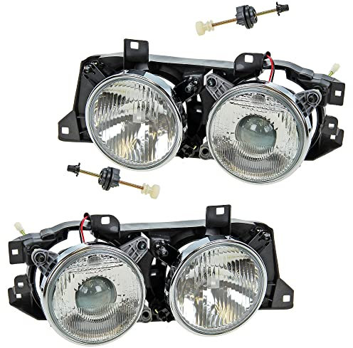BESTPRICE 2x Hauptscheinwerfer vorne links + rechts Frontscheinwerfer, Kompatibel mit BMW 5 (E34), 5 Touring (E34), 7 (E32)