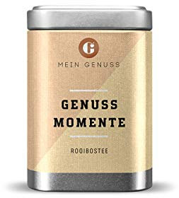 MEIN GENUSS Genussmomente Rooibos Tee - Afrikanische Teemischung mit Ingwer und Bourbon Vanille - Exotisch, fruchtig, scharf! - Naturbelassener Afrikanischer Rooibostee - Füllmenge: 70 g