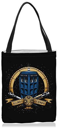 VOID Geronimo Tasche Einkaufs-Beutel Polyester Shopper Einkaufs-Tasche Bag zeitreise Serie Polizei notrufzelle, Größe:Large