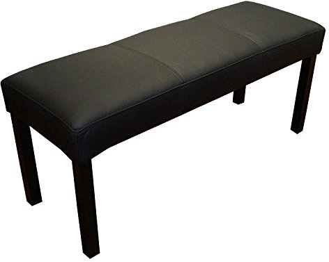 Quattro Meble Schwarz 100% Echtleder Sitzbank Leder Hocker Sitz Bank Polsterbank Rindsleder (60 x 40 cm)