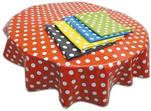 Springboard PVC Circular Tablecloth and Floor Cover - Round Wipe Clean Tablecloth for Kids Messy Play and Arts and Crafts - Plastic, Waterproof, Wipeable Table Cloth - 1.3 m Diameter - Blue Spot