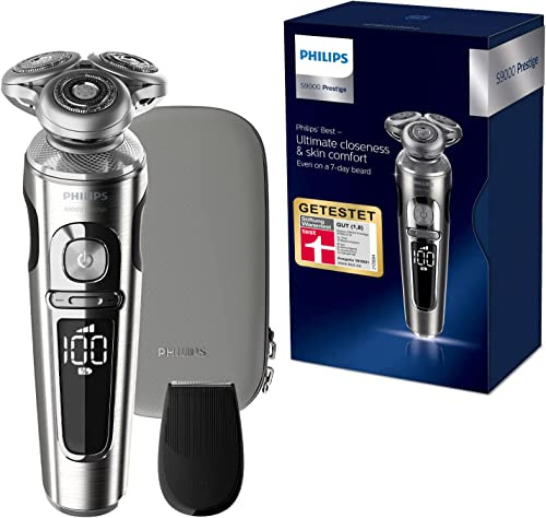 Philips Shaver Series 9000 Prestige Elektrischer Nass- und Trockenrasierer mit SkinIQ-Technologie (Modell SP9820/18)