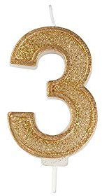 CULPITT Sparkle Number Candles for Cake & Cupcakes, Single Numbers from 0-9, Say Happy Birthday with These Candle Sparklers, Celebrate Birthdays & Anniversaries with Flair - Gold 3