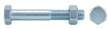 15x ART 89601 Baubolzen mit Mutter CE 4.8 M 16 x 600 galvanisch verzinkt gal Zn S