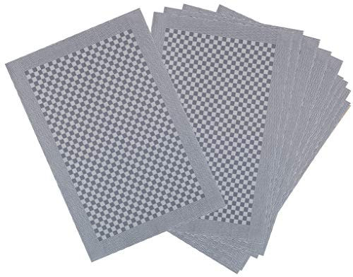 Kracht 6er Pack Gastronomie Grubentuch Vollzwirn Geschirrtücher 50x70 cm Würfelmuster 100% Baumwolle (grau)