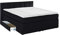 Furniture for Friends Doluna Boxspringbett Valina 180x200cm Schwarz H2/H3 Kopfteilhöhe 90 cm ideal für Dachschrägen + Bettkasten für Stauraum, 7-Zonen Taschenfederkern-Matratze inkl. Visko-Topper