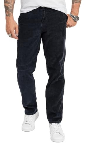 Rock Creek Herren Cordhose Chino, Regular Fit, Straight Cut, klassischer Cord-Chino Style, weich & strapazierfähig, lässig-elegant für Büro und Freizeit, Navy, Größe W32 L30 RC-2156