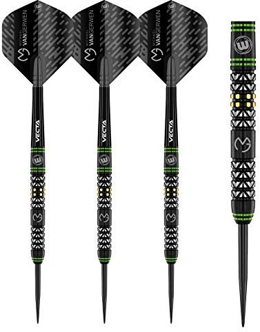 WINMAU Michael Van Gerwen MvG Vantage Tungsten Steeltip Darts Set 22 Gram with Prism Flights and Vecta Shafts (Stems)