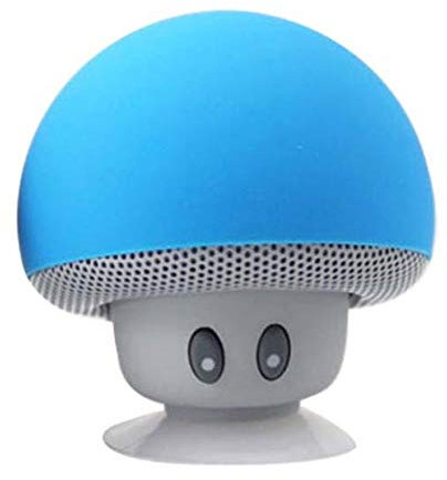 Altavoz de hongos Bluetooth para Samsung Galaxy A30 Smartphone Ventosa Altavoz Micro Mini (Azul)