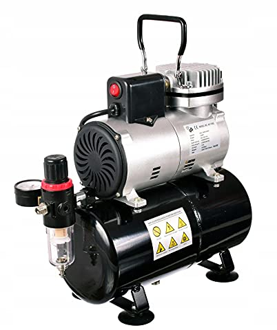 Airbrush Kompressor mit 3L Tank Eingebauter Lüfter Reductor Airbrushkompressor