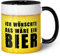 GRAVURZEILE Bedruckte Tasse mit Spruch - Ich wünschte das wäre ein Bier - Tasse für Bierliebhaber - Geschenk zum Geburtstag & Vatertag - Spülmaschinenfest & Mikrowellen geeignet - Schwarz & Weiß