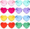SIMIN 8 Stück Brille Herz Sonnenbrille für Damen, Partybrille Neon Farben Herzform Brille, Herz Hippie Brille Retro Kostüm Brille,Magische Farben Party Brille,Transparente Bunte Herzform Sonnenbrille